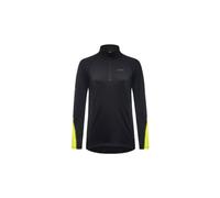 Maillot manches longues running femme gore wear 1 4 zip jaune fluo noir