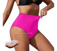 Maillot Menstruel Bas De Bain Femme Culotte Menstruelle Grande Taille Coton Lot pour Règles Vacances Été Adolescente Flux Abondant Anti Fuite Urinaire Regle Rose Vif L