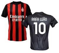 Maillot Milan Rafa Leao 10 Réplique officielle Autorisée 2025-2026 Enfant (Tailles-Années 4 6 8 10 12) Adulte (S M L XL XXL), Noir , M