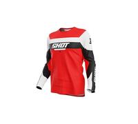 Maillot moto cross SHOT RACE GEAR Draw Kid League Red 12-13 ans