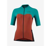 Maillot Nalini Bas Sun Block manche courte bleu clair rouge femme - XS