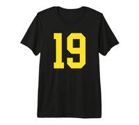 Maillot numéro 19 Sports #19 doré Brillant T-Shirt Haut de Gamme