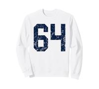 Maillot numéro 64 en Jersey Bleu Marine #64 Grunge Sweatshirt