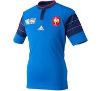 Maillot Officiel - Adidas - France - Coupe du Monde Rugby 2015 - Enfant - Manches courtes - Bleu 7-8 ans