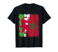 Maillot Patrimoine marocain du Pays de Galles avec Demi-Drapeau T-Shirt