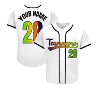 Maillot Personnalisé de Baseball pour Hommes, Femmes, Enfants - Imprimé Nom Numéro - Uniformes de Sport Boutonnés