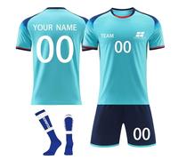Maillot Personnalisé Homme Maillot de Foot pour Garçons,Maillot Foot Enfant avec T-Shirts, Shor, Chaussettes, Maillot De Sport pour GarçOns L282