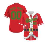 Maillot Personnalisé pour Homme Femme Enfant, Maillot de Football Américain Personnalisé Noël avec Nom Numéro L'équipe, S-7XL Rouge