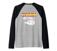 Maillot pour les amateurs de volley-ball Espagne - Drapeau espagnol - Sports d'été Manche Raglan