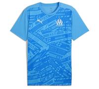 Vêtements Puma OM Prematch SS Jersey pour Homme M Bleu