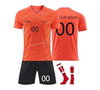 Maillot Psg, Ensemble Foot Enfant Personnalisé avec Votre Nom Numéro, Ensemble Maillot de Football Short Chaussettes pour Garçons Hommes #6 L338