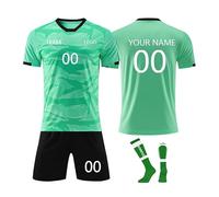 Maillot PSG, Ensemble Foot Enfant Personnalisé avec Votre Nom Numéro, Ensemble Maillot de Football Short Chaussettes pour Garçons Hommes #6 L460