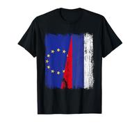 Maillot Russe Union Européenne Demi Drapeau Russe T-Shirt