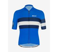 Maillot Santini Ecosl engal manche courte bleu électrique blanc - Coupe Sleek - XS