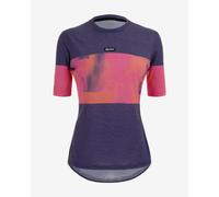 Maillot Santini Forza Indoor Training Polartec manche courte violet orange femme - Coupe Classic - XXL