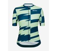 Maillot Santini Furia Smart manche courte vert clair vert foncé femme - Coupe Classic - S