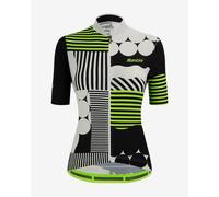 Maillot Santini Giada Optic manche courte blanc noir vert fluo femme - Coupe Classic - XL