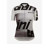 Maillot Santini Karma Logo manche courte gris noir femme - Coupe Classic - XL