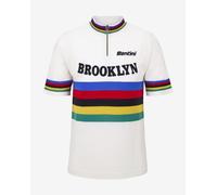 Maillot Santini x Brooklyn Champion du Monde Laine manches courtes blanc multicolore Coupe Classique - XS