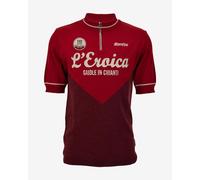 Maillot Santini x Eroica 29 Gaiole Wool manches courtes rouge bordeaux - L