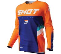 Maillot SHOT RAW TRACER KID orange fluo-bleu 10-11 ans