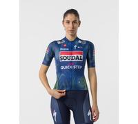 Maillot Soudal Quick-Step 2026 Compétition 4 manches courtes bleu lime femme - L