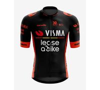 Maillot Team Visma Lease a Bike La Vuelta 2025 Victory Replica manches courtes noir rouge - S