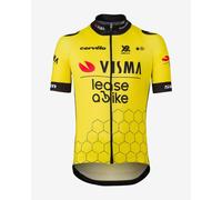 Maillot Team Visma Lease a Bike Replica 2025 manches courtes jaune enfant - 116