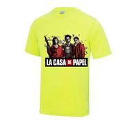 Maillot - Tee Shirt Casa De Papel Homme Jaune Fluo