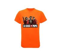 Maillot - Tee Shirt Casa De Papel Homme Orange Fluo