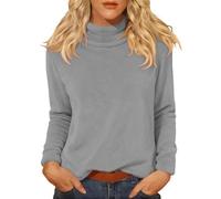 Maillot Thermique Femme Manches Longues Automne T-shirts Manches Longues Hiver Couleur Unie Top Basic Y2k Thermique Élégant Blouse Col Haut Respirant Classique Grande Taille T Shirt Lire Randonnée