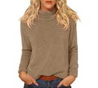 Maillot Thermique Femme Manches Longues Automne T-shirts Manches Longues Hiver Couleur Unie Top Basic Y2k Thermique Élégant Blouse Col Haut Respirant Classique Grande Taille T Shirt Lire Randonnée