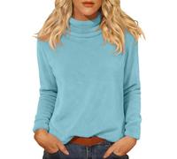 Maillot Thermique Femme Manches Longues Automne T-shirts Manches Longues Hiver Couleur Unie Top Basic Y2k Thermique Élégant Blouse Col Haut Respirant Classique Grande Taille T Shirt Lire Randonnée