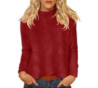 Maillot Thermique Femme Manches Longues Automne T-shirts Manches Longues Hiver Couleur Unie Top Basic Y2k Thermique Élégant Blouse Col Haut Respirant Classique Grande Taille T Shirt Lire Randonnée