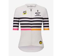 Maillot Tour de France Femmes 2025 Grand Départ Bretagne manches courtes blanc orange - Coupe Slim - XL