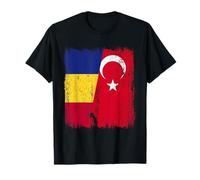 Maillot Turc de Roumanie Turquie Demi-Drapeau Turquie Roumanie T-Shirt