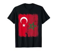 Maillot Turquie Maroc Demi Drapeau Turc Patrimoine Mar T-Shirt