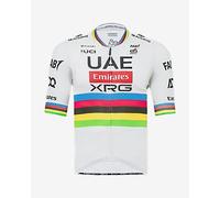 Maillot UAE Team Emirates Champion du Monde Tadej Pogacar manches courtes blanc arc-en-ciel - XS