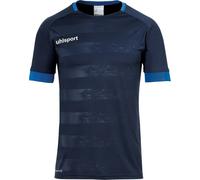 Uhlsport Maillot Division II Enfant Manches Courtes Bleu Marine/Bleu Azur 8-9 ans