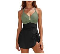 Maillot Une pièce féminin Lignes harmonieuses Silhouette équilibrée précise Maintien Stable Absence de gêne corporelle résistance après usages répétés pour séjours tranquilles Plein (Dark Green, M)