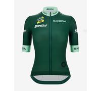 Maillot vert Tour de France Femmes avec Zwift 2026 - Leader Classement Points Fan Line manches courtes femme - Coupe Classique - XS
