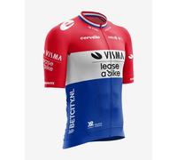 Maillot Visma Lease a Bike Dutch Champion 2024 manche courte blanc rouge - L