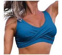 Maillot'de Bain Femme Haut De Bikini Bandeau pour Maillot Grande Taille Vintage Triangle Bustier Hauts Maillots Tankini Brassiere Push Up Menstruel Haute Brassière avec Armature Grossesse Rembourré