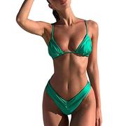 Maillot'de Bain Femme Maillot De 2 Pieces Triangle Femmes Casual Imprimer Reffle Strap Sexy Bikini Maillots De Bain Baignade Maillot Deux Transbronzant Femme (Mint Green, M)