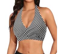 Maillot'de Bain Femme Maillot De Grande Taille Bustier Brassiere Push Up Rembourré Grossesse Bandeau Haut Bikini pour Triangle Hauts Maillots Menstruel Haute Tankini avec Armature Brassière Vintage