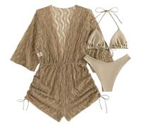 Maillot'de Bain Femme Maillot De Transbronzant Shorty Maillots Deux Pièces Taille e Grande Ensemble Bustier Bronzant Bandeau Bikini Sexy Blanc Gainant Ventre String #