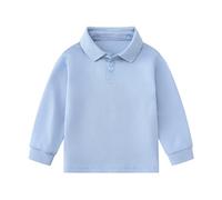 Maillots amusants filles manches longues décontracté uni gentleman tops vacances t-shirts t-shirt garçon chemise bébé, bleu, 1-2 ans
