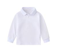 Maillots amusants filles manches longues décontracté uni gentleman tops vacances t-shirts t-shirt garçon chemise bébé, Blanc., 2-3 ans