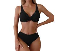 Maillots De Bain 2 PièCes Femmes Coupe Out Chic Dos Nu Réglable Taille Haute Contrôle du Ventre Triangle Bikini Chic Vintage Slim Swimwear
