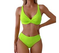 Maillots De Bain 2 PièCes Femmes Coupe Out Chic Dos Nu Réglable Taille Haute Contrôle du Ventre Triangle Bikini Chic Vintage Slim Swimwear